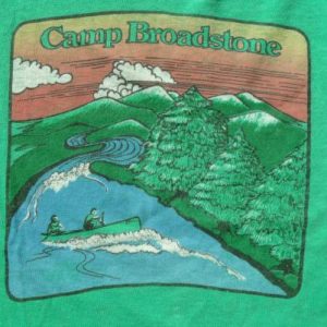 Vintage 1980s Camp Broadstone Green Cotton T-Shirt XL