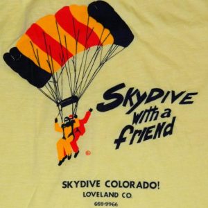 Vintage 1980s Sky Diving Parachute Colorado T-Shirt 80s