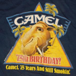 1988 Joe Camel Cigarette Anniversary Blue T-Shirt