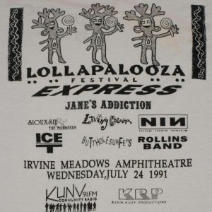 Vintage 1991 Lollapalooza T-Shirt NIN Janes Addiction Miller