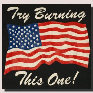 Vintage Burn this American Flag Black T-shirt
