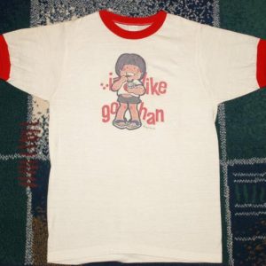 Vintage 1970s Japanese I Like Gohan Food Ringer T-Shirt