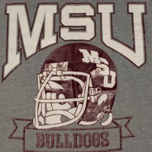 Vintage MSU Bulldogs Football Helmet Mississippi Shirt