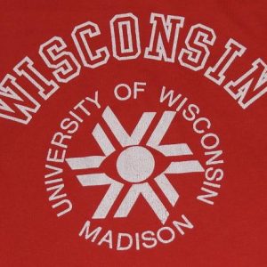 Vintage 1980s University of Wisconsin Red College T-Shirt