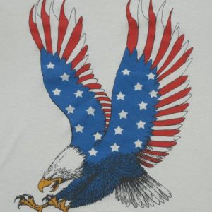 Vintage Bald Eagle American Flag Red White Blue T Shirt