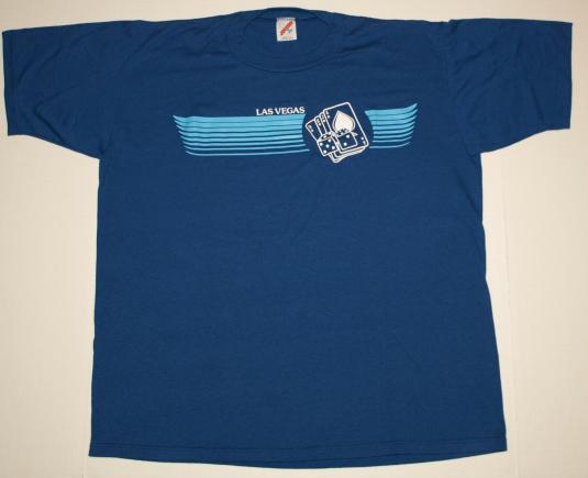 Vintage 1980s Las Vegas Nevada Blue T-Shirt Soft Thin | Defunkd