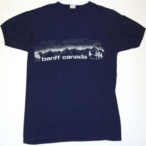 Vintage 1980s Banff National Park Canada Navy Blue T-Shirt