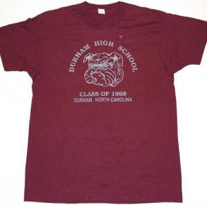 Vintage 1980s Durham High School 1968 Reunion T-shirt NC