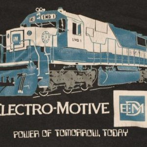 Vintage 1980s Electro Motive Train Railroad T-Shirt