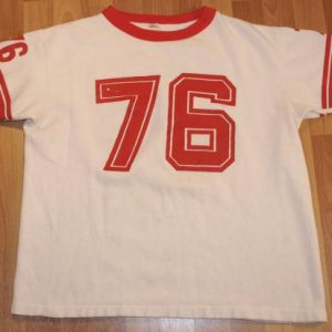 Vintage 1976 Football Jersey Ringer Shirt 1970s