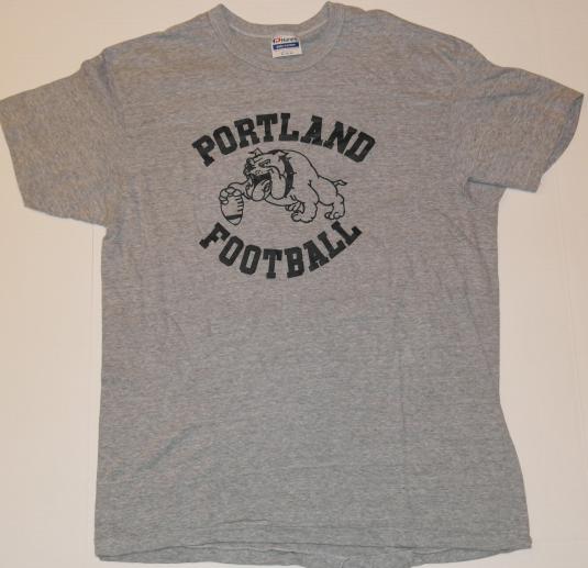 Vintage 1980s PORTLAND BULLDOGS Football Maine T-Shirt | Defunkd