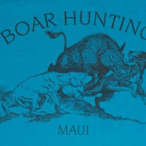 Vintage 1980s Maui Hawaii Boar Hunting T-Shirt