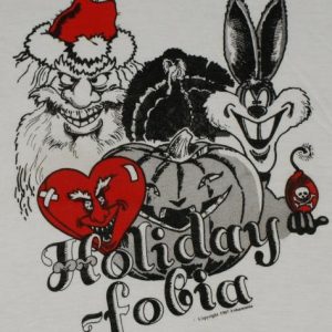 Vintage 1980's Santa Holiday Fobia Phobia T-Shirt 80's