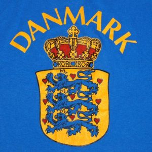 Vintage 1990s Denmark Flag Blue T-Shirt