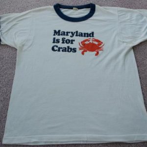 Vintage 1980s MARYLAND Is For CRABS Screen Stars T Shirt