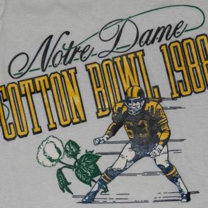 VTG 80s NOTRE DAME Cotton Bowl Football T-Shirt NEVER WORN