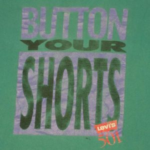 Vintaqe 90's LEVIS Button Your Shorts 501 Jeans T-Shirt