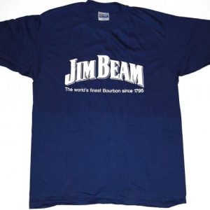 Vintage 1980s JIM BEAM Bourbon Whiskey Alcohol Logo T-Shirt