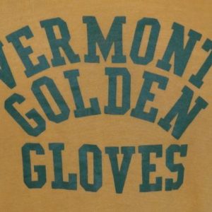 Vintage 1970s VERMONT GOLDEN GLOVES BOXING Yellow T-Shirt