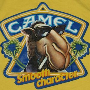 Vintage 1980s Joe Camel Cigarette Yellow T-Shirt 80s