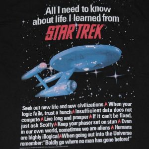 Vintage 1990s STAR TREK Enterprise Space Ship T-Shirt 90s