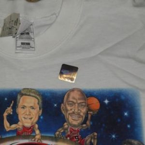 VTG 90s CHICAGO BULLS Champs Caricature T-Shirt Deadstock