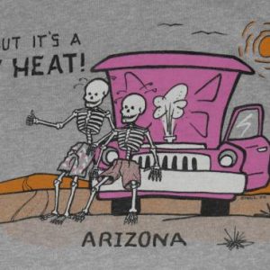 Vintage 1980s Arizona Skeleton Dry Heat Travel T-Shirt 80s