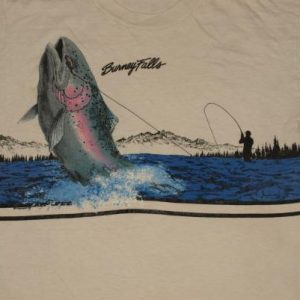 Vintage Burney Falls California Fly Fishing Trout T-Shirt