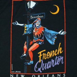 VTG 80s New Orleans French Quarter Jester Mardi Gras T-Shirt