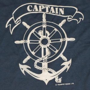1980s Captain Ship Wheel Helm & Achor Screen Stars T-Shirt