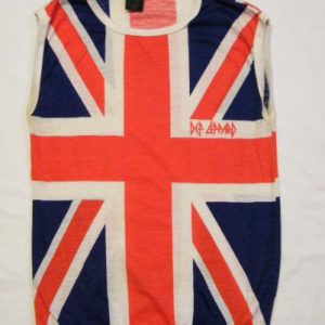 Vintage 80's Def Leppard Union Jack Sleeveless Rock T-Shirt