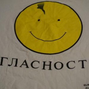 Vintage Mikhail Gorbachev Glasnost Russia Smiley T-Shirt M/S