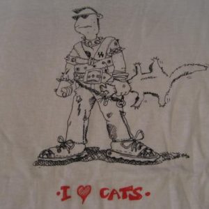 Vintage I LOVE CATS T-Shirt Punk Logos PiL Dead Kennedys L/M