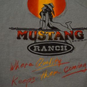 Vintage MUSTANG RANCH t-shirt brothel nevada M