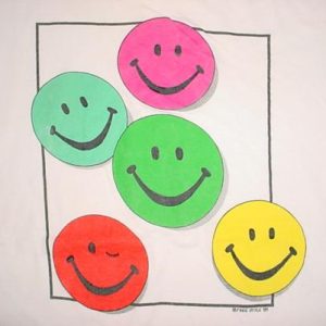 Vintage Acid House Smileys T-Shirt 1989 Free Style M