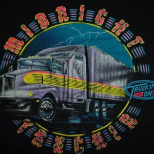 Vintage Midnight Truckin T-Shirt Trucker Truck Dansville L