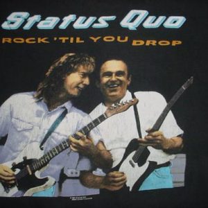 Vintage Status Quo T-Shirt Rock 'Til You Drop 1991 L