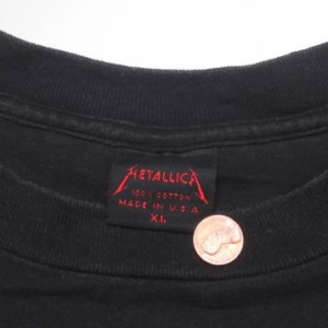 VINTAGE METALLICA T-SHIRT NEVER NEVERLAND TOUR SHIRT XL ORIG