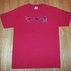 90s To The Edge T-Shirt Shark Attack Humor Red Sz M/L