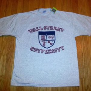 Vintage 90s WALL STREET UNIVERSITY T-Shirt New York Sz XL