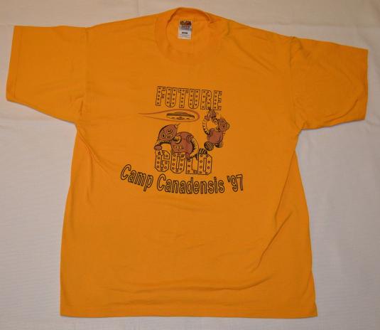 Vintage 90s Camp Canadensis “Future Gold” Robots T-Shirt | Defunkd