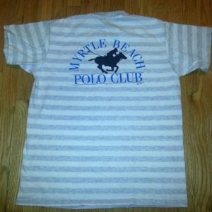 90s Myrtle Beach Polo Club Striped T-Shirt Fresh Prince XL