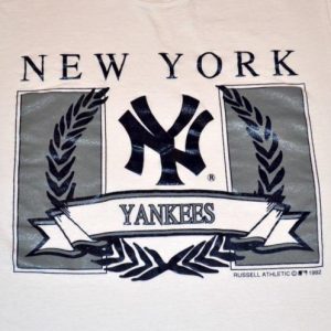 Vintage 90s RUSSELL NY Yankees T-Shirt - S/M