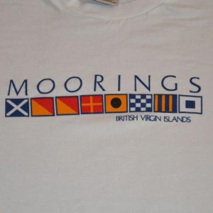 Vintage 90s Moorings T-Shirt Yachting Nautical Flags XL