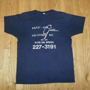 80s HARRIS GLASS INDUSTRIES T-Shirt Brooklyn NYC Soft Thin
