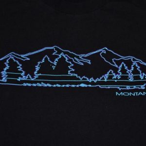 Vintage 80s 90s Montana T-Shirt Neon Tubing Mountains XL