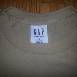 90s Gap Pocket Tee T-Shirt Blank Khaki Made in USA Sz XL