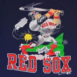 Vintage 90s MLB Boston Red Sox Jack David Cartoon T-Shirt- L