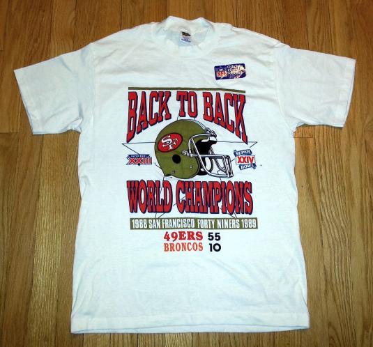 NWT Vtg 80s SF 49ERS T-Shirt 88 89 Super Bowl Bronco Sz L | Defunkd