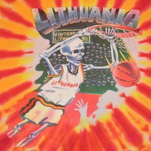 Vintage 90s Grateful Dead Lithuania Olympic Basketball Tee L